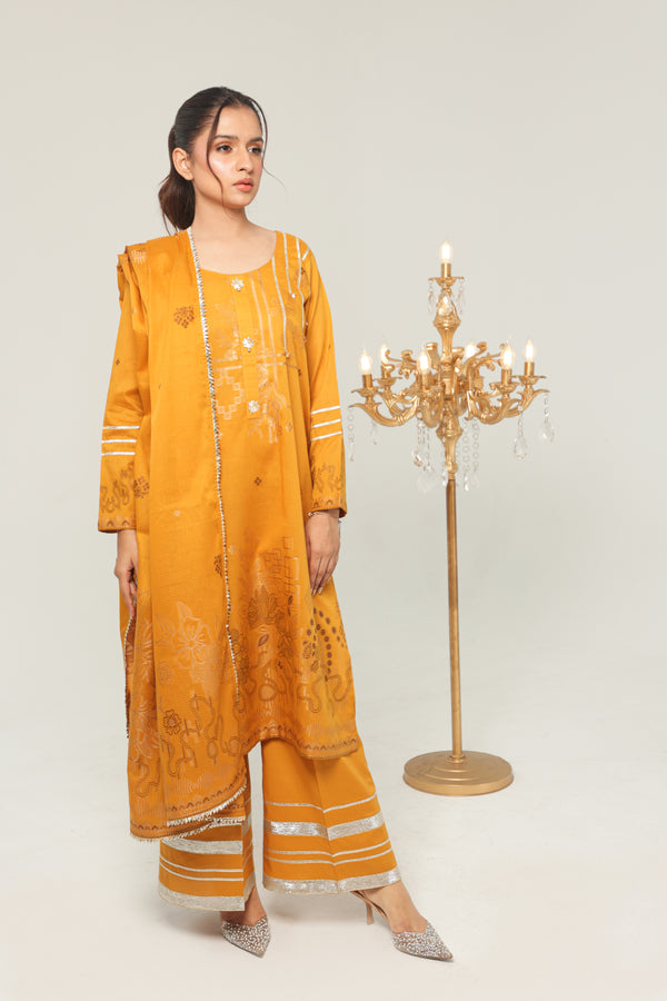 Stitched Lawn Suit (3PC)