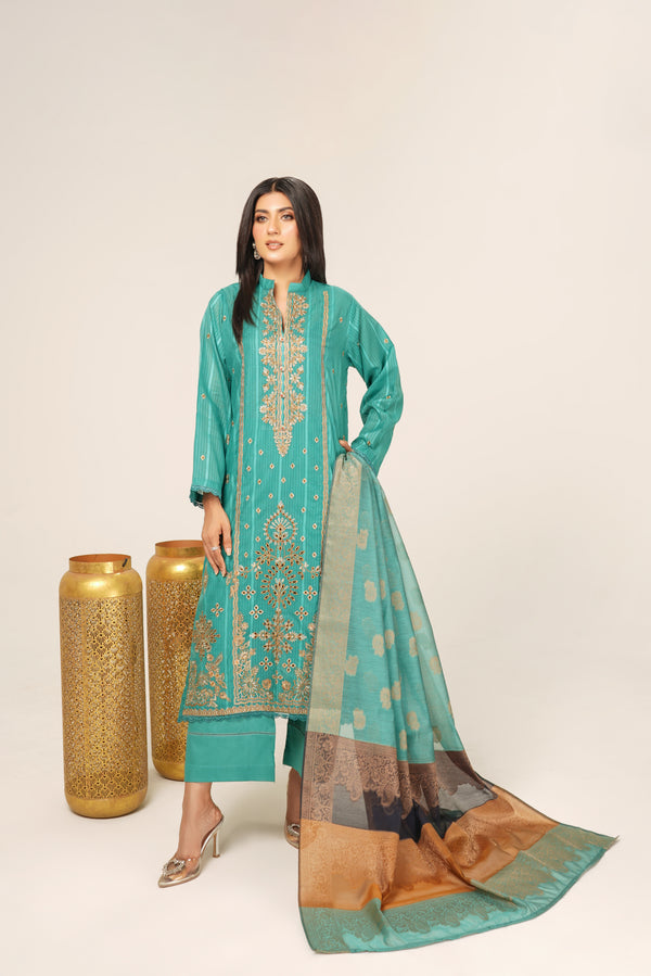 Embroidered Lawn Suit Stitched (3PC)