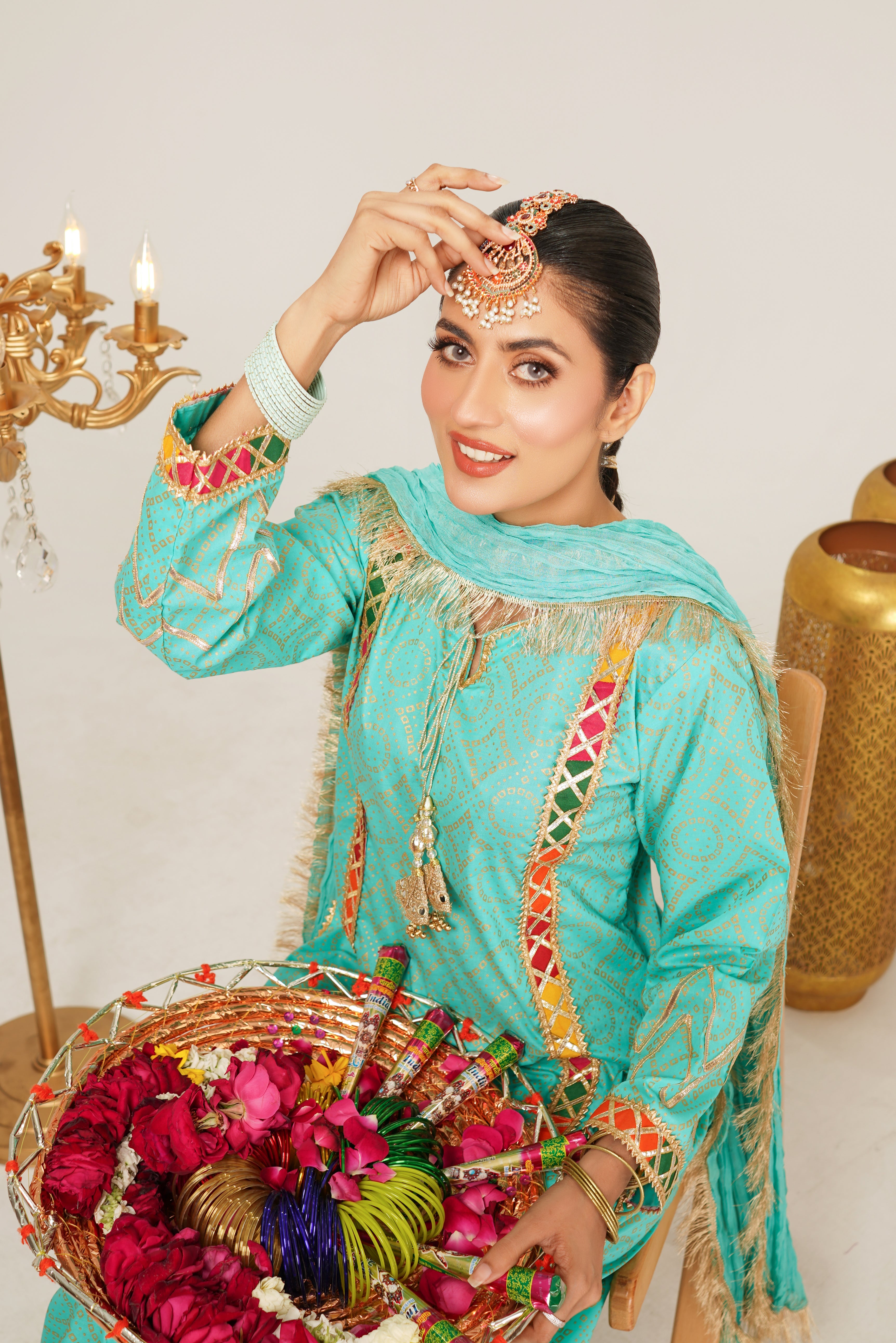 Block Print Flapper Suit Stitched (3PC)