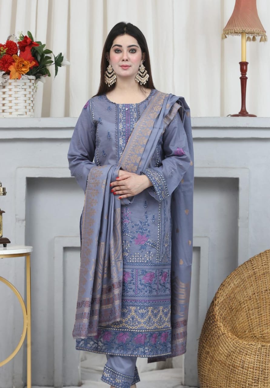 Embroidered Lawn Suit Stitched (3PC)