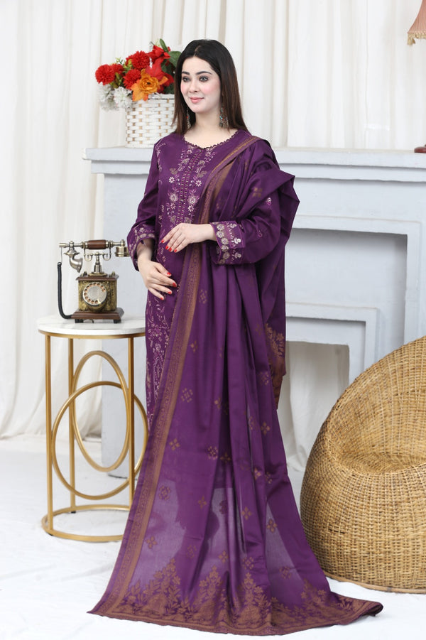 Embroidered Lawn Suit Stitched (3PC)