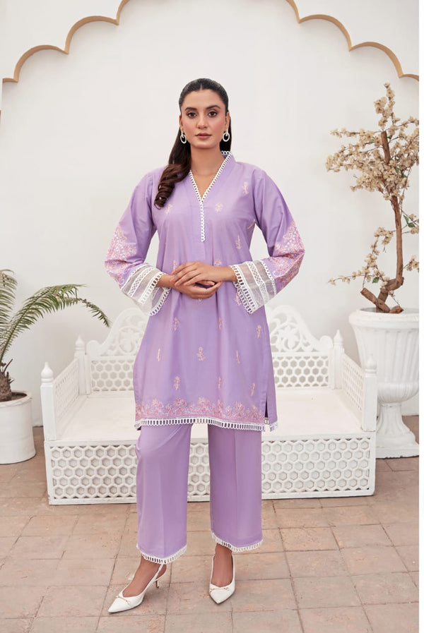 Stitched Embroidered - Lawn Suit (2PC)